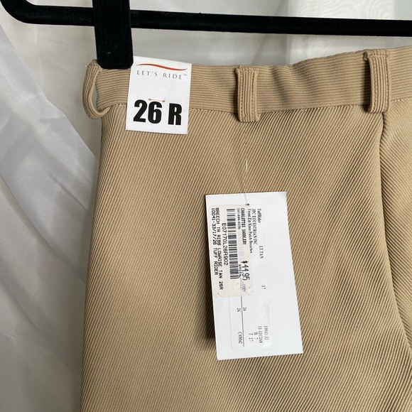 NWT TuffRider Front Zip Knee Patch Breeches Tan Sz 26 Ribb Equestrian Pants - Picture 3 of 10